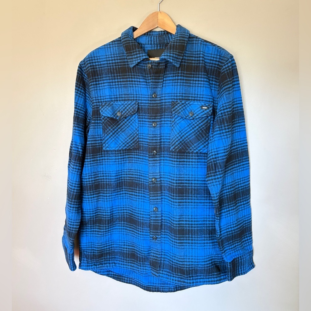 VANS off the Wall Sullivan heavyweight flannel blue & black plaid Shacket M NWT